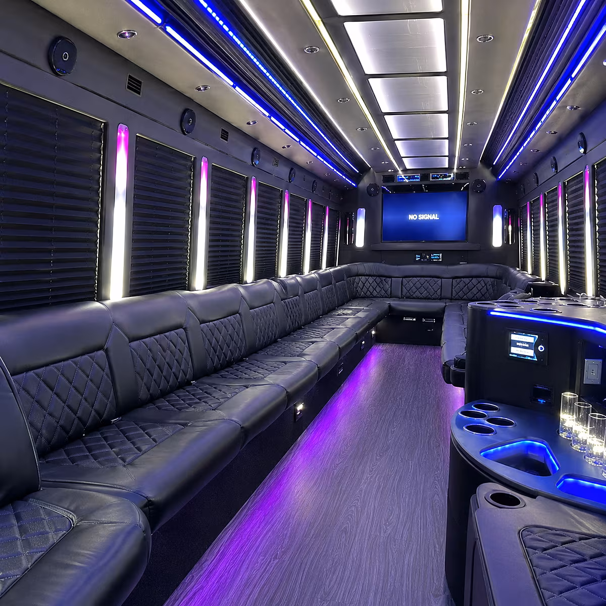 arcadia 30 passenger party bus inside
