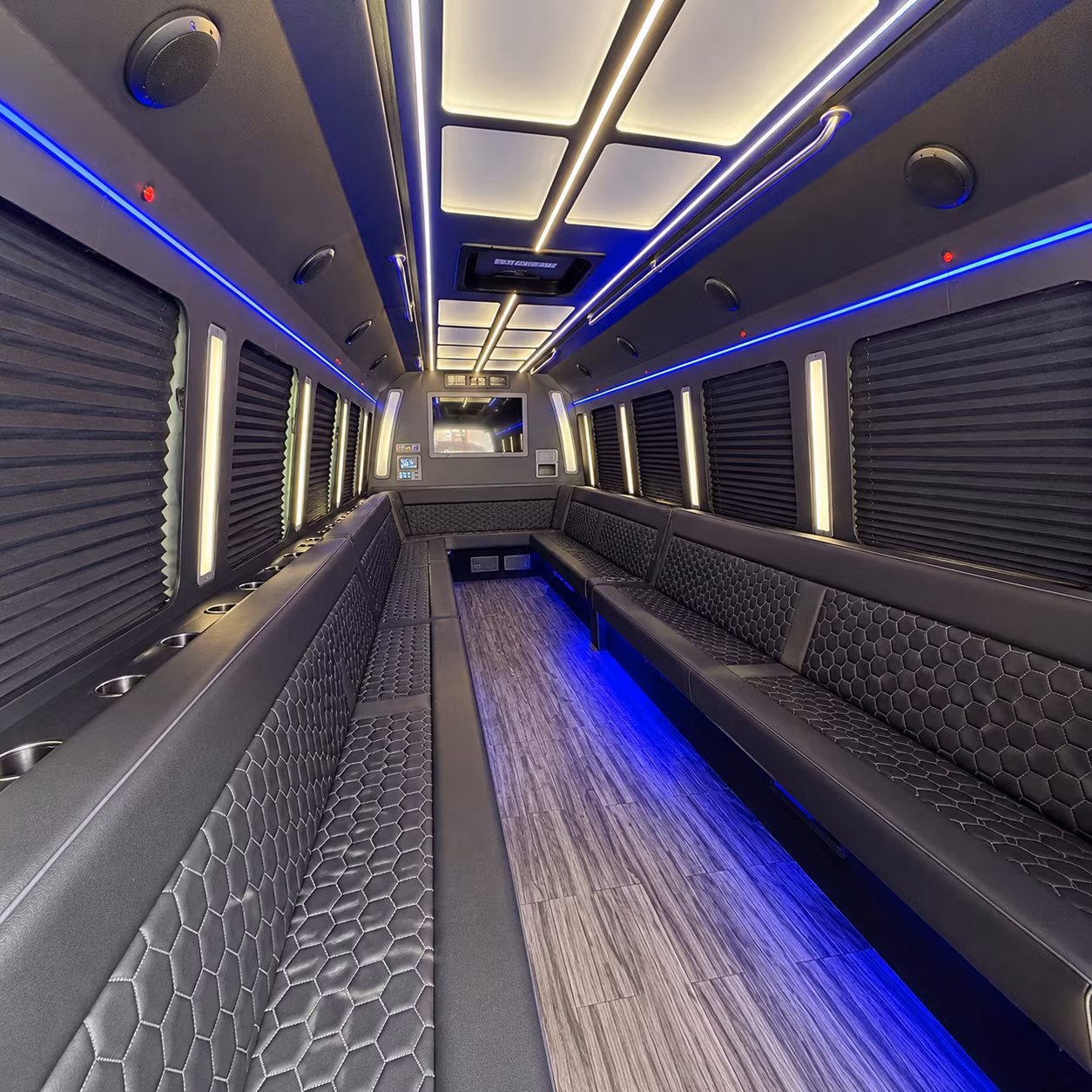 arcadia 30 passenger party bus interior
