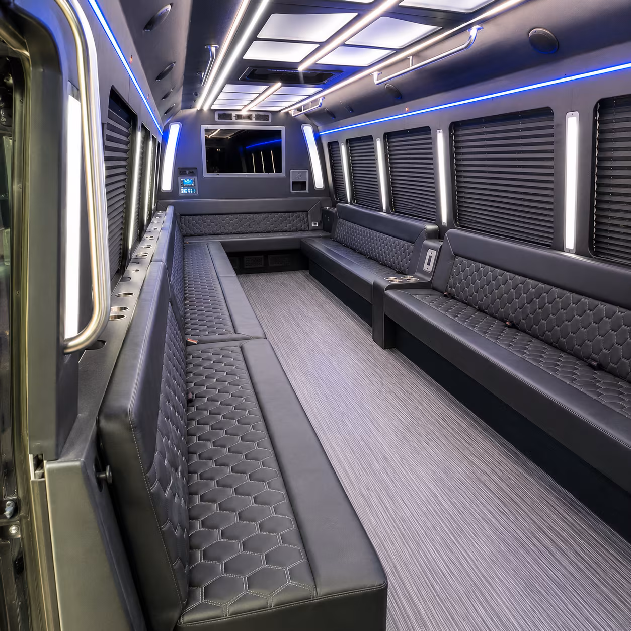 arcadia 40 passenger party bus interior
