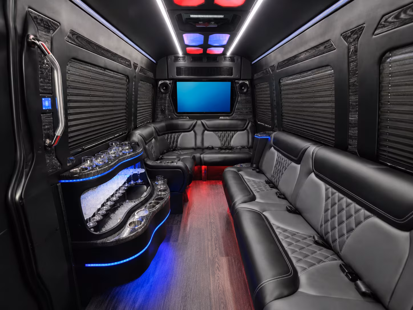 arcadia 50 passenger party bus inside