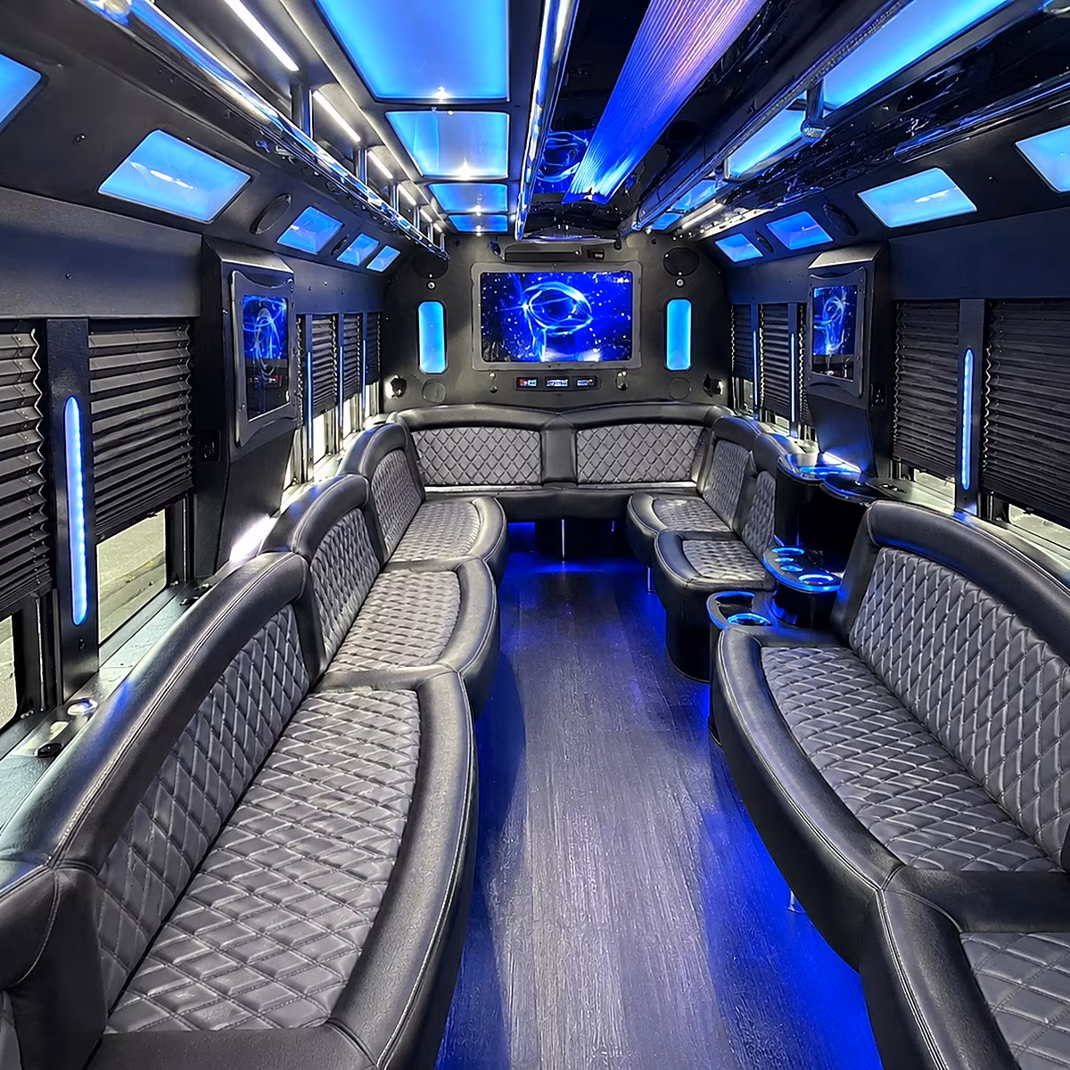 arcadia 50 passenger party bus interior