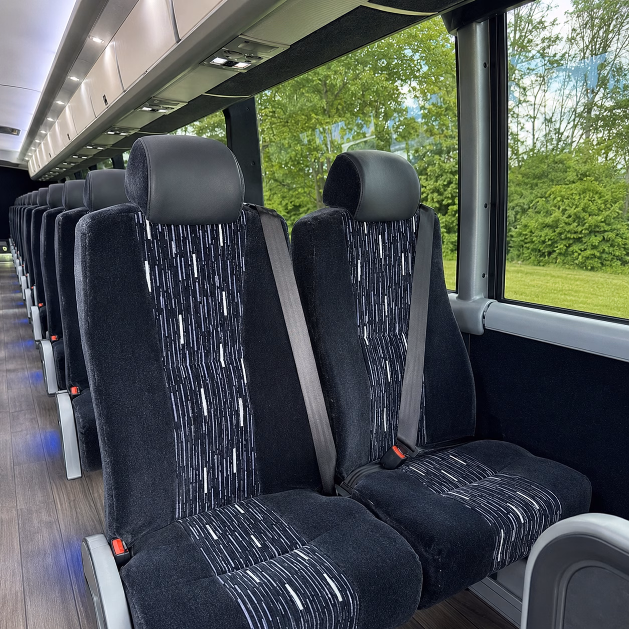 covina charter bus rental interior