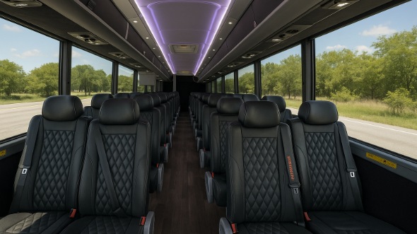 Interior of Charter Bus Company Arcadia's 18 Passenger Minibus in Arcadia