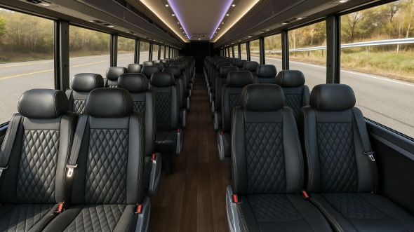 Interior of Charter Bus Company Arcadia's 25 Passenger Mini bus in Arcadia