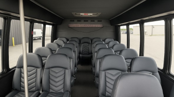 Interior of Charter Bus Company Arcadia's 28 Passenger Mini bus in Arcadia