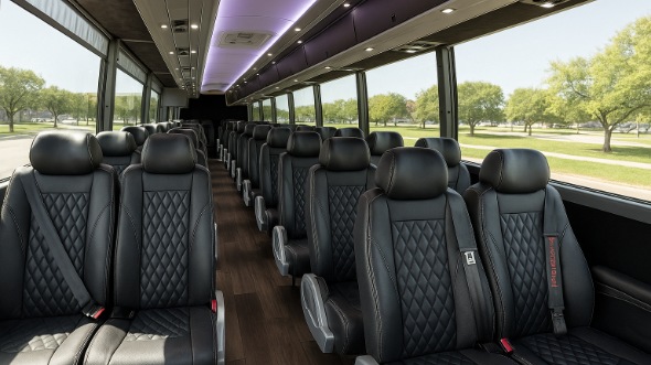 Interior of Charter Bus Company Arcadia's 35 Passenger Minibus in Arcadia