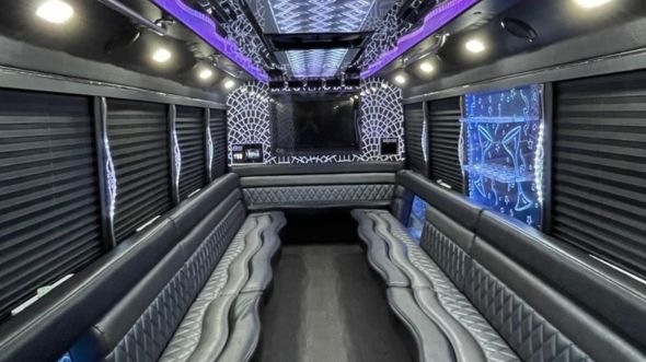 Interior of Charter Bus Company Arcadia's Party Bus in Arcadia