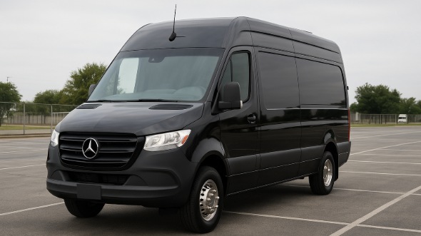 Exterior of Charter Bus Company Arcadia's Sprinter Van Rental With Driver in Arcadia